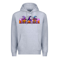 Heather Grey halloween witch gnomes libbey cup Premium Hoodie - BundleAndBundleShop