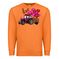 Carrot valentine's day pink tractor with pin heart balloons Premium Sweatshirt - RanaPortraitStore