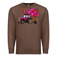 Chestnut valentine's day pink tractor with pin heart balloons Premium Sweatshirt - RanaPortraitStore