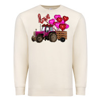 Sandshell valentine's day pink tractor with pin heart balloons Premium Sweatshirt - RanaPortraitStore