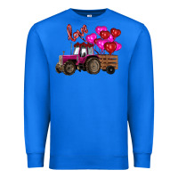 True Royal valentine's day pink tractor with pin heart balloons Premium Sweatshirt - RanaPortraitStore