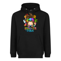 Black messy bun summer vibes Heavyweight Hoodie - RanaPortraitStore