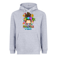Heather Grey messy bun summer vibes Heavyweight Hoodie - RanaPortraitStore