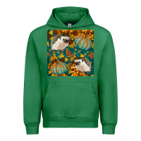 Emerald hedgehog and pumpkins seamless pattern Urban Hoodie - BundleAndBundleShop