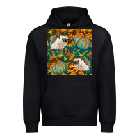 Foreset Green hedgehog and pumpkins seamless pattern Urban Hoodie - BundleAndBundleShop