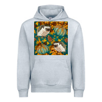 Heather Grey hedgehog and pumpkins seamless pattern Urban Hoodie - BundleAndBundleShop