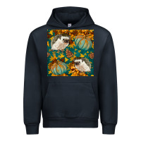 Navy hedgehog and pumpkins seamless pattern Urban Hoodie - BundleAndBundleShop