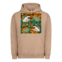 Pigment Burro hedgehog and pumpkins seamless pattern Urban Hoodie - BundleAndBundleShop