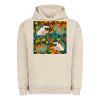 Pigment French Oak hedgehog and pumpkins seamless pattern Urban Hoodie - BundleAndBundleShop