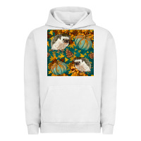 Pigment Lunar Rock hedgehog and pumpkins seamless pattern Urban Hoodie - BundleAndBundleShop