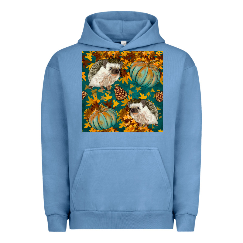 Hedgehog And Pumpkins Seamless Pattern Urban Hoodie by BundleAndBundleShop | Teevron