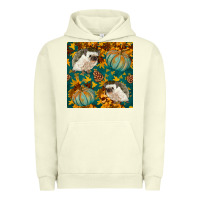 Pigment Pistachio hedgehog and pumpkins seamless pattern Urban Hoodie - BundleAndBundleShop