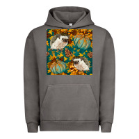 Pigment Tornado hedgehog and pumpkins seamless pattern Urban Hoodie - BundleAndBundleShop