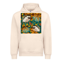 Sandshell hedgehog and pumpkins seamless pattern Urban Hoodie - BundleAndBundleShop