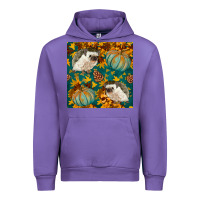 Tulip hedgehog and pumpkins seamless pattern Urban Hoodie - BundleAndBundleShop