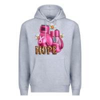 Heather Grey Breast Cancer Boxing Gloves Premium Hoodie - Artiststas