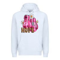 White Breast Cancer Boxing Gloves Premium Hoodie - Artiststas