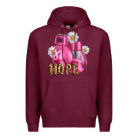 Burgundy Breast Cancer Boxing Gloves Premium Hoodie - Artiststas