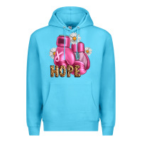 Ocean Blue Breast Cancer Boxing Gloves Premium Hoodie - Artiststas