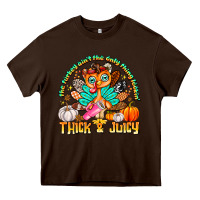 Chocolate Brown The Turkey Ain’t The Only Thing Lookin Thick & J Heavy Core Tee - CowhideDigitalArt