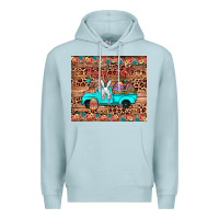 Blue Mist happy easter truck Premium Hoodie - JahusDesignShop
