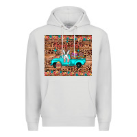 Dove Grey happy easter truck Premium Hoodie - JahusDesignShop