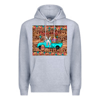 Heather Grey happy easter truck Premium Hoodie - JahusDesignShop