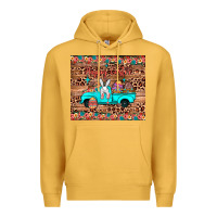 Mustard happy easter truck Premium Hoodie - JahusDesignShop