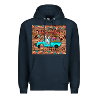Navy happy easter truck Premium Hoodie - JahusDesignShop
