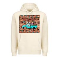 Tofu happy easter truck Premium Hoodie - JahusDesignShop