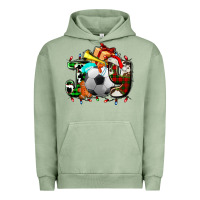 Pigment Oil Green joy with soccer element and Christmas Urban Hoodie - AdoDesignShop