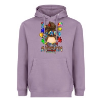 Lavender messy bun autism mom Heavyweight Hoodie - RanaPortraitStore