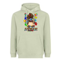 Matcha messy bun autism mom Heavyweight Hoodie - RanaPortraitStore