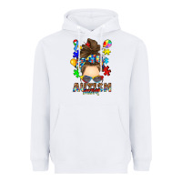White messy bun autism mom Heavyweight Hoodie - RanaPortraitStore
