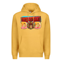 Mustard firefighter dad Premium Hoodie - AdoDesignShop
