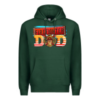 Sports Green firefighter dad Premium Hoodie - AdoDesignShop