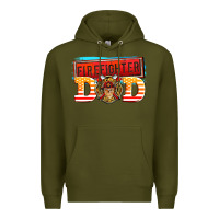 Army Green firefighter dad Premium Hoodie - AdoDesignShop
