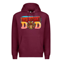 Burgundy firefighter dad Premium Hoodie - AdoDesignShop