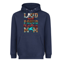 Navy loud and proud wrestling mom Heavyweight Hoodie - RanaPortraitStore