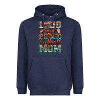 Navy loud and proud football mom Heavyweight Hoodie - RanaPortraitStore