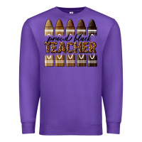 Purple proud black teacher Premium Sweatshirt - texasbilliewilder