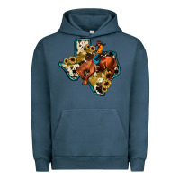 Pigment Midnight Navy rodeo sunflower texas map Urban Hoodie - JahusDesignShop