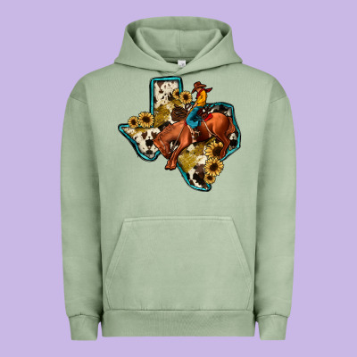 Rodeo Sunflower Texas Map Urban Hoodie Designed By Jahusdesignshop