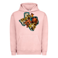 Pigment Salmon rodeo sunflower texas map Urban Hoodie - JahusDesignShop