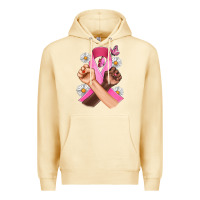 Pina Colada Breast Cancer Fist Daisy Butterfly Premium Hoodie - Artiststas