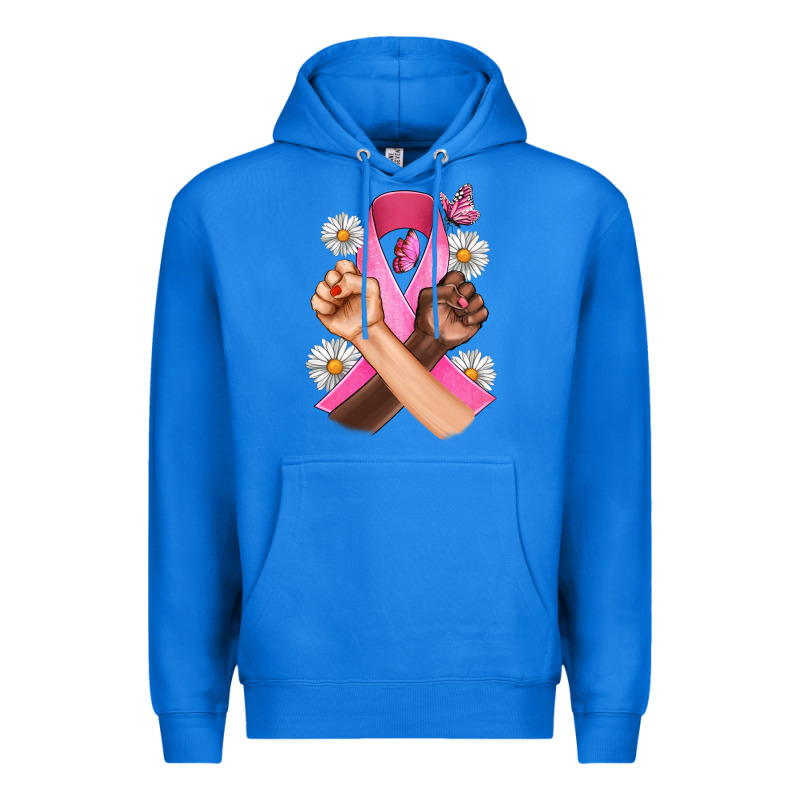 Breast Cancer Fist Daisy Butterfly Premium Hoodie by Artiststas | Teevron