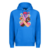True Royal Breast Cancer Fist Daisy Butterfly Premium Hoodie - Artiststas
