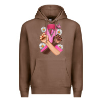 Chestnut Breast Cancer Fist Daisy Butterfly Premium Hoodie - Artiststas