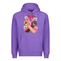 Purple Breast Cancer Fist Daisy Butterfly Premium Hoodie - Artiststas