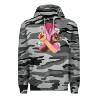 Slate Camo Breast Cancer Fist Daisy Butterfly Premium Hoodie - Artiststas